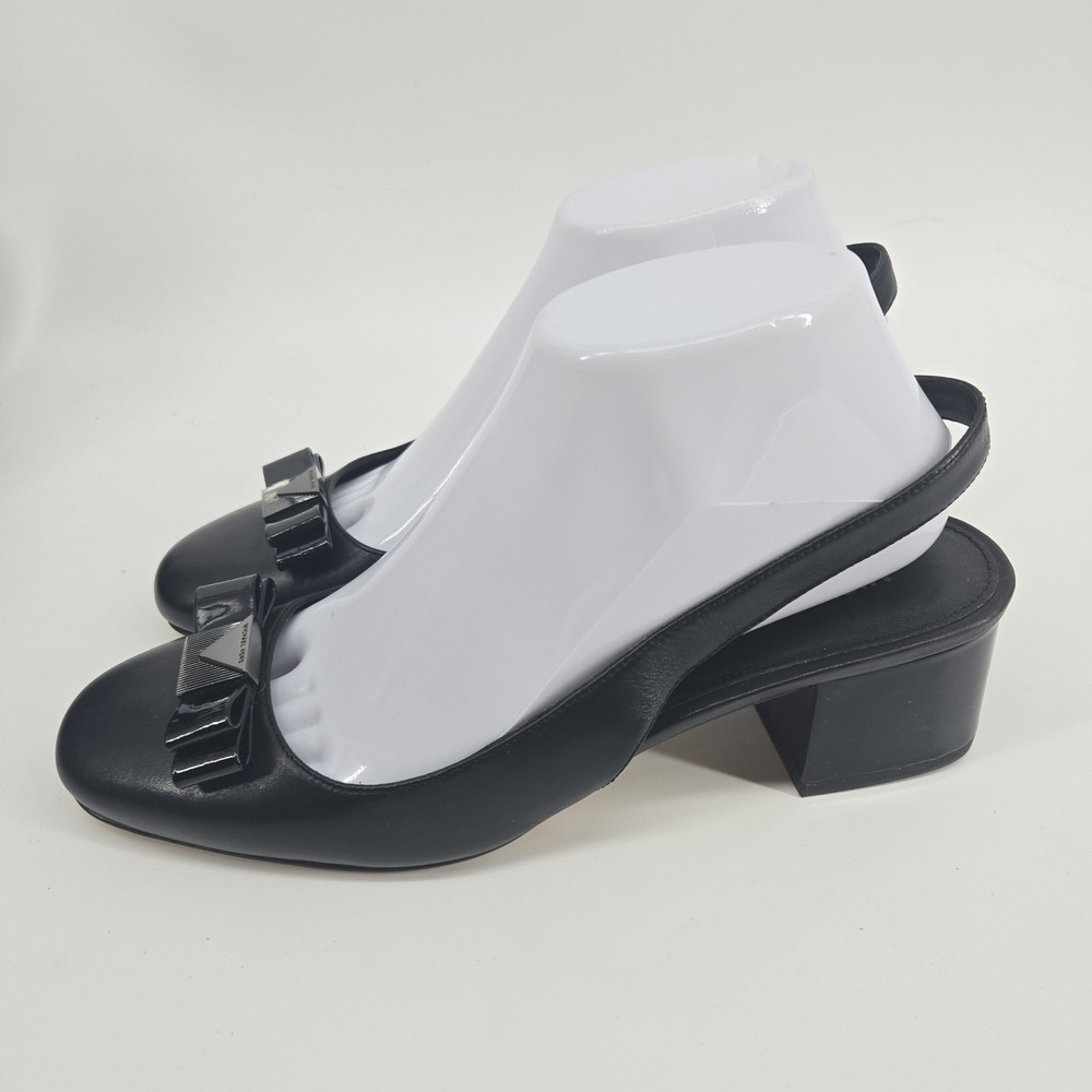 Michael Kors Women's Black Caroline Slingback Pumps Shoes Sandals 7.5